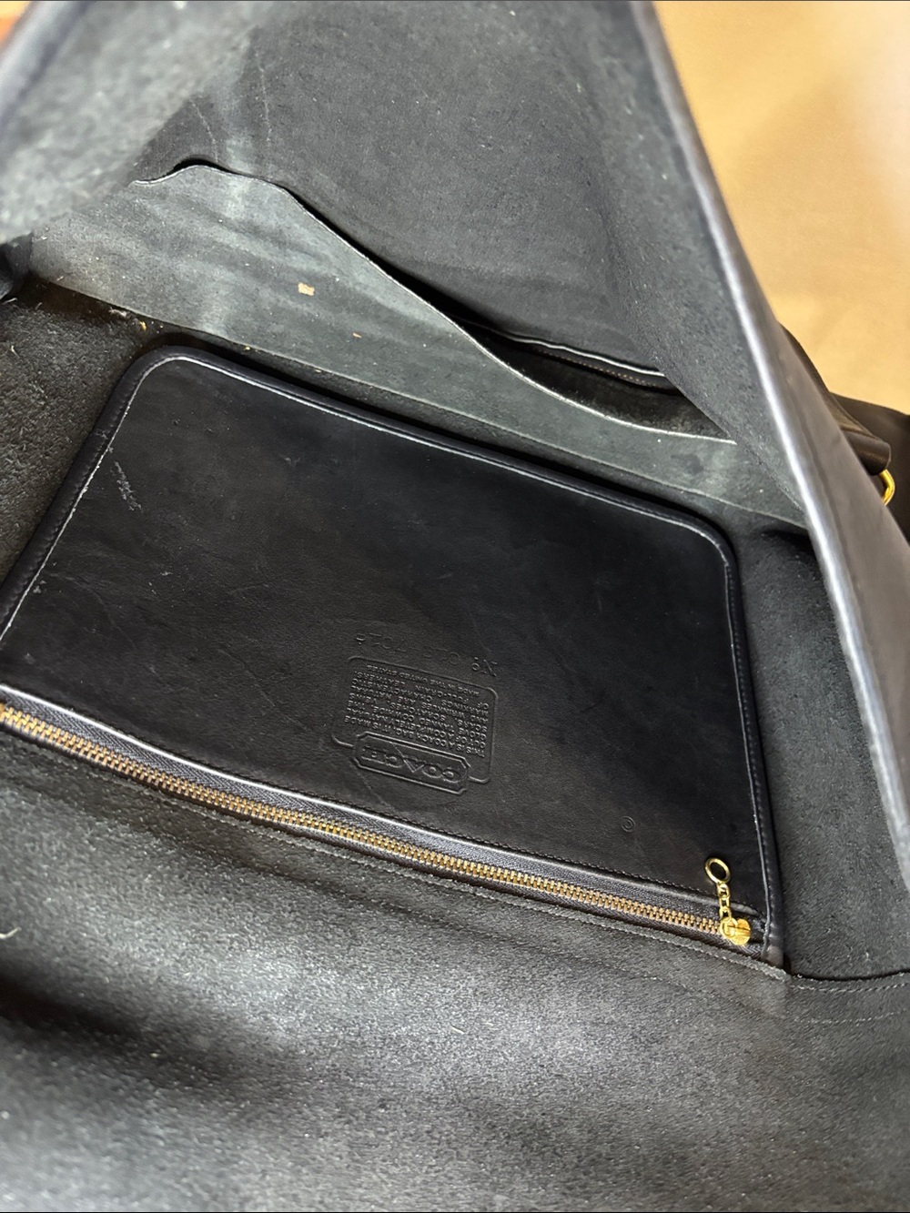 Vintage Coach Envelope Portfolio Bag Black - Picture 7 of 7